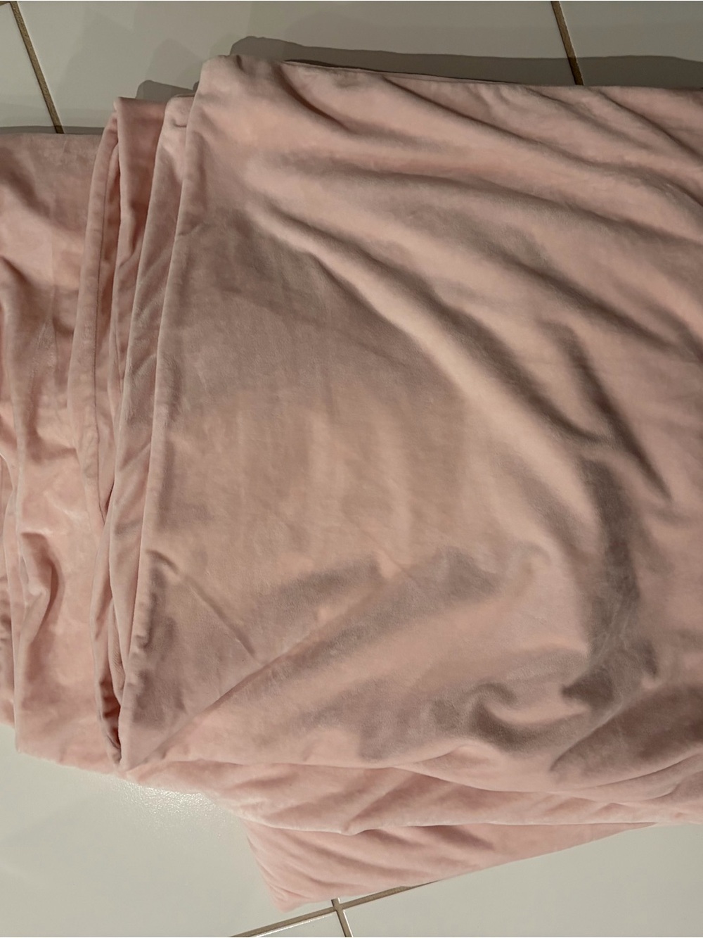 Soft Pink Velvet PB queen duvet